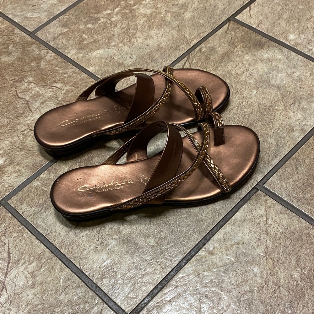 Comfortiva Women's Elegant Bronze Sandals